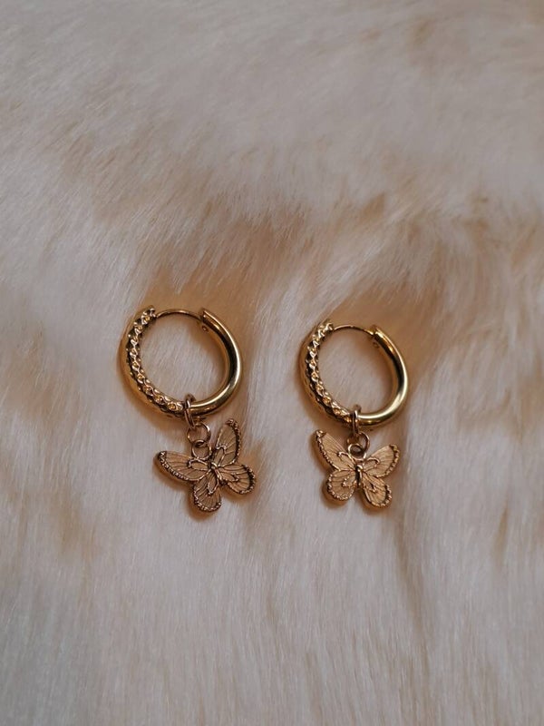 Vlinder hoops Gold