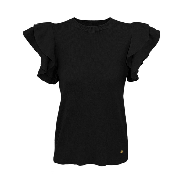 T-Shirts met toffe mouwtjes zwart