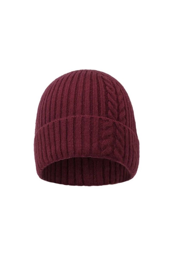 Muts bordeaux gebreid