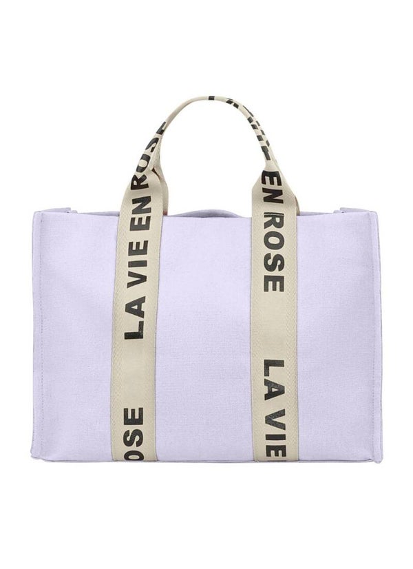 Grote handtas met extra riem paars