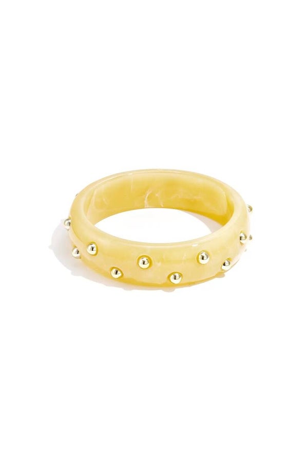 Armband statement met studs geel