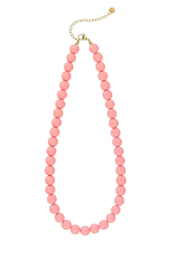 Ketting met medium kralen koraal