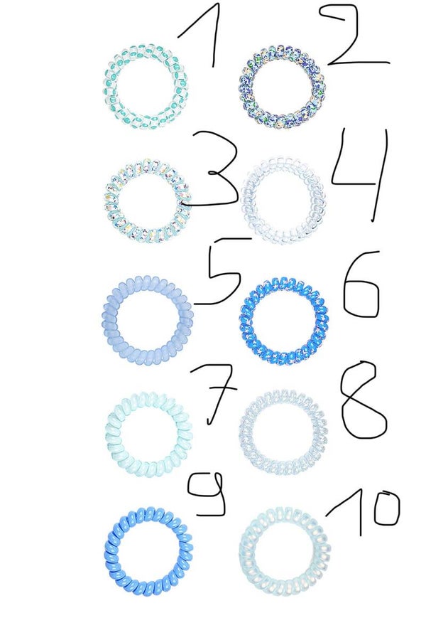 Haarrekker/armband (blauwe tinten) 1 stuk