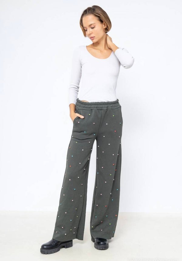 Khaki jogging trousers