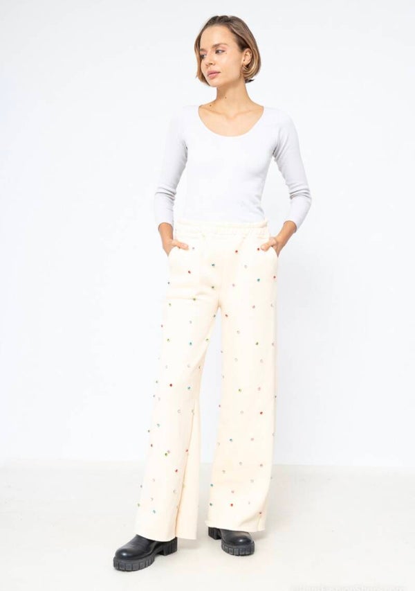 Beige jogging trousers