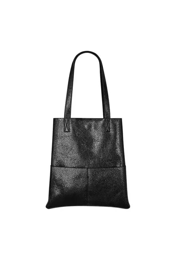 Metallic shopper black