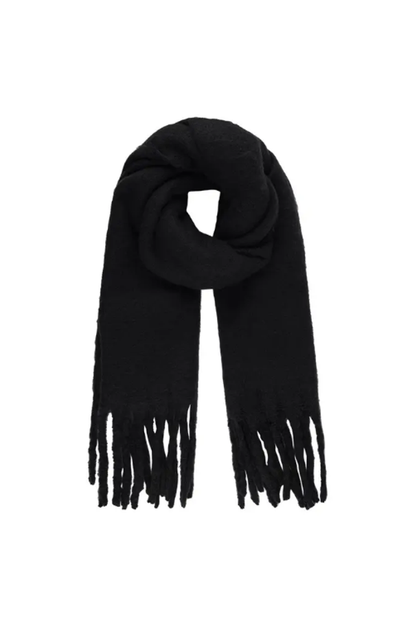 Zwarte effen wintersjaal