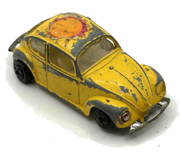 Vintage Zylmex Zee Toys VW Volkswagen Beetle Bug Yellow D20 Hong Kong