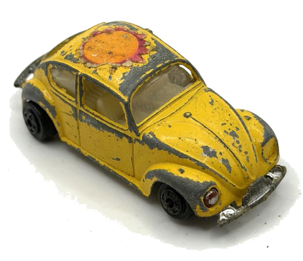 Vintage Zylmex Zee Toys VW Volkswagen Beetle Bug Yellow D20 Hong Kong
