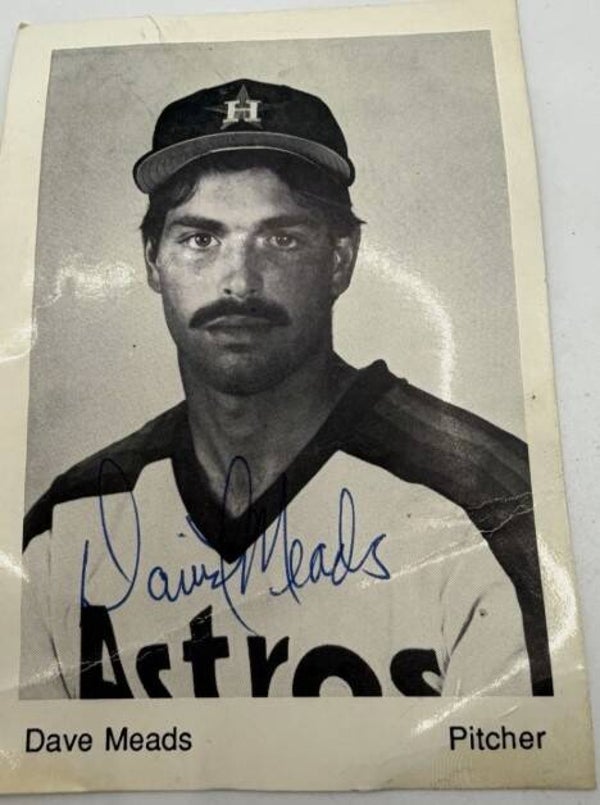 Vintage Autographed Photo Of David Meads Astros