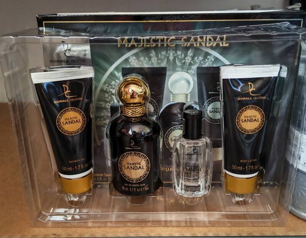 MAJESTIC SANDAL INSPI SCANDALE EAU DE TOILETTE 15ML + 100ML GEL DOUCHE 50ML LOTION POUR LE CORP 50ML