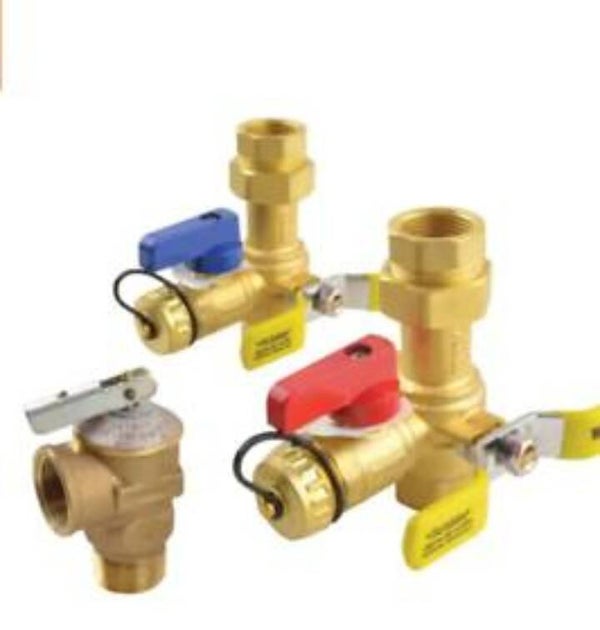 WEBSTONE Brass 3/4 Service Valves For Hot Water Heater RTG20220AB