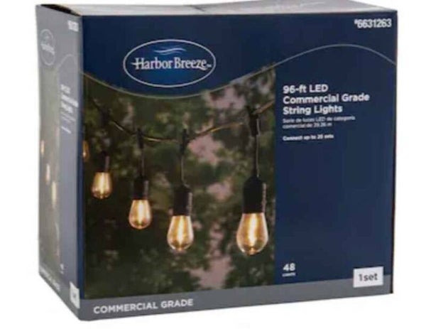 Harbor Breeze 96 ft. Plug-in Black Indoor/Outdoor String Lights .With (48 Led Bulbs)