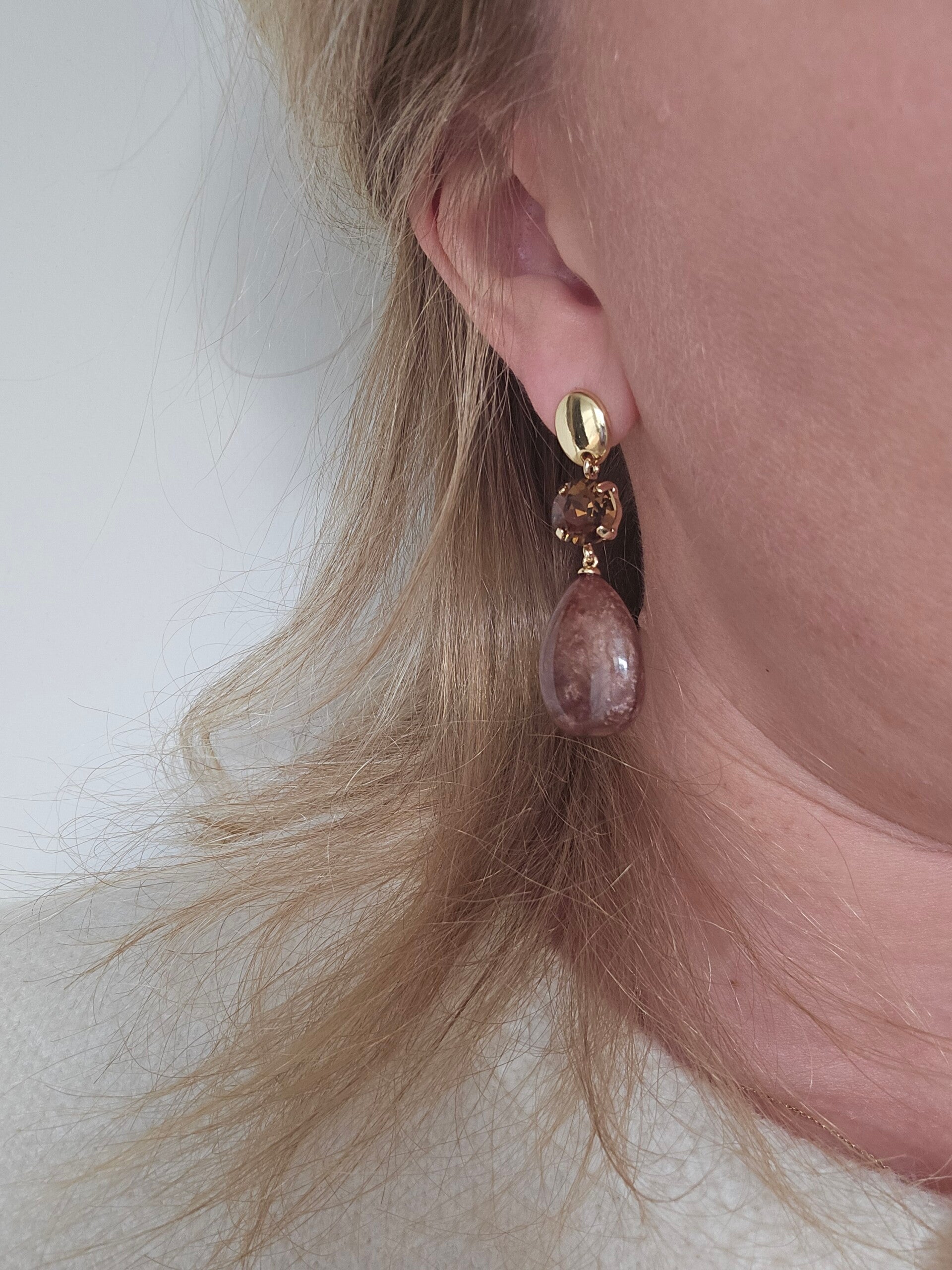 Oorbellen bruin/camel