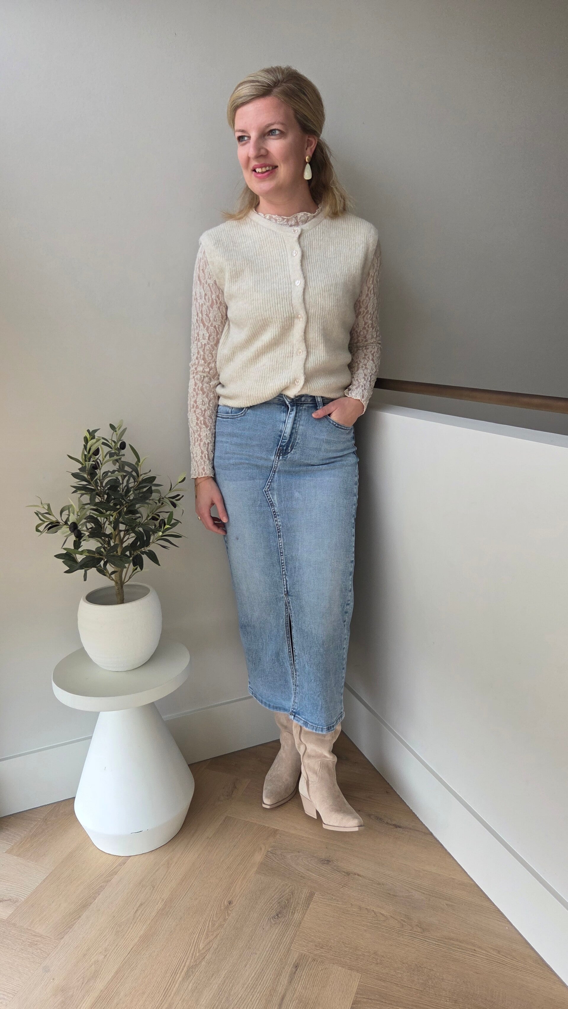 Spijkerrok lichtblauw