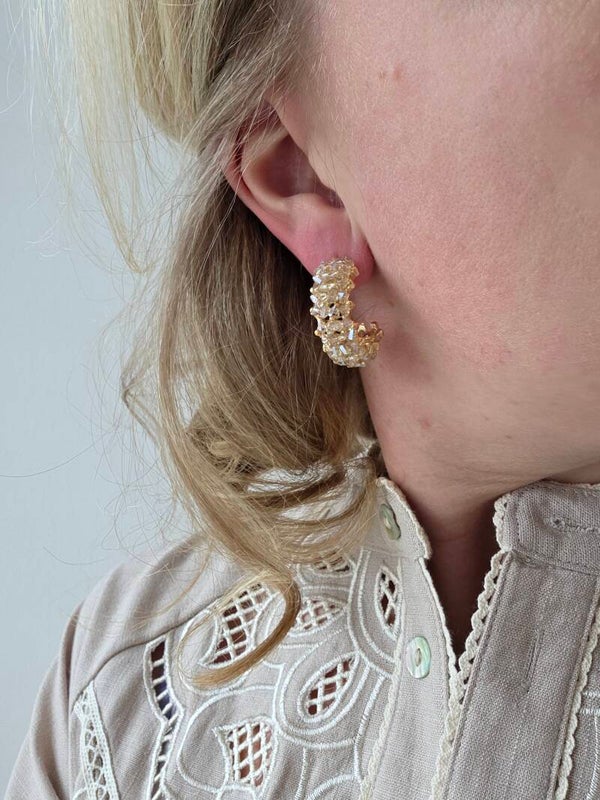 Oorbellen ring steentjes