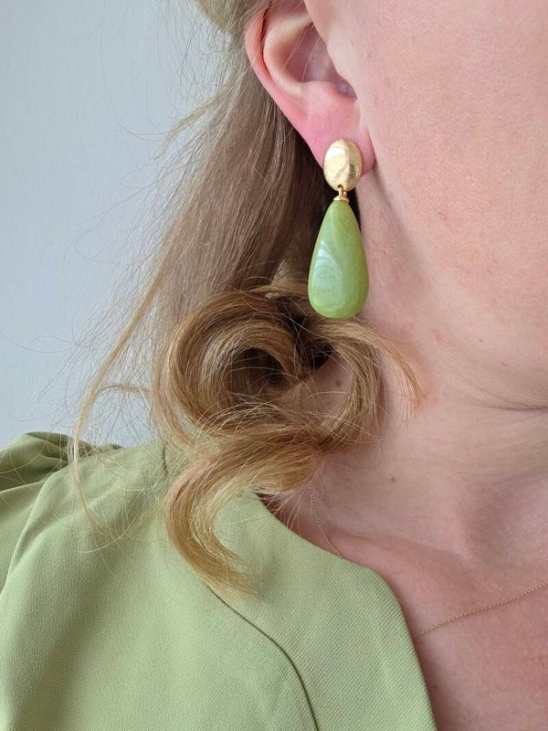 Oorbellen druppel groen