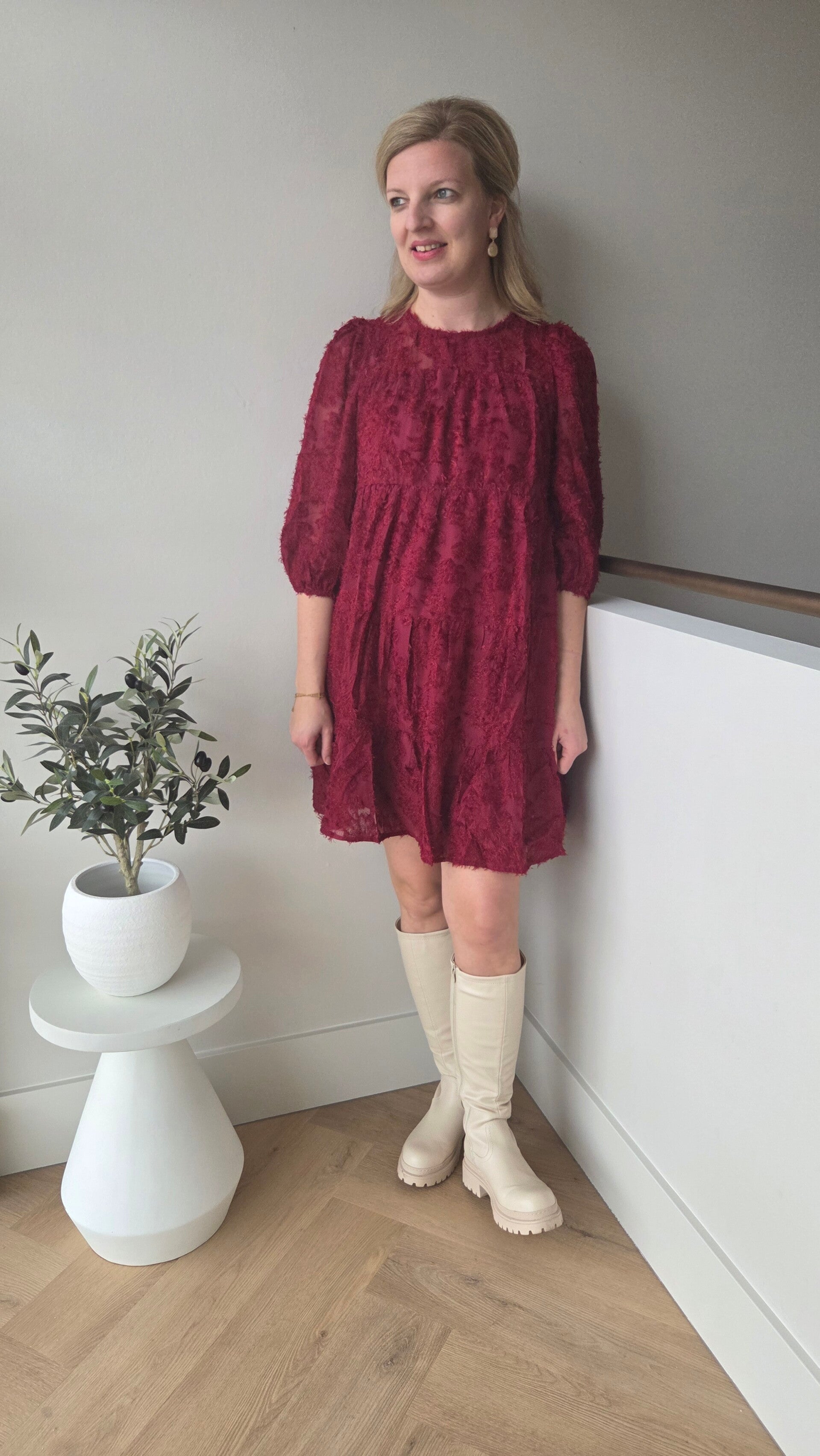 Jurk Florence bordeaux