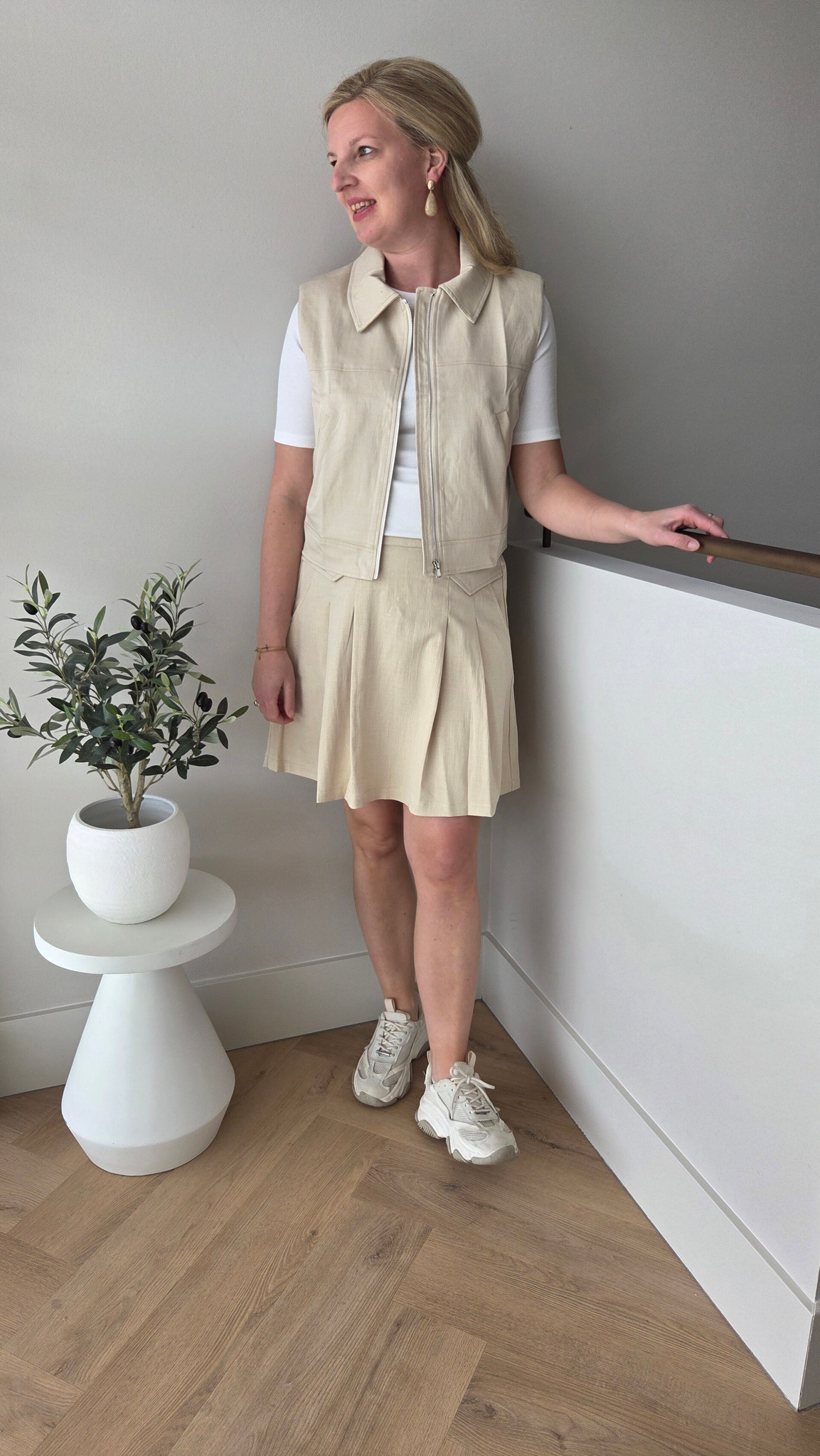 Basis top Azzurro wit