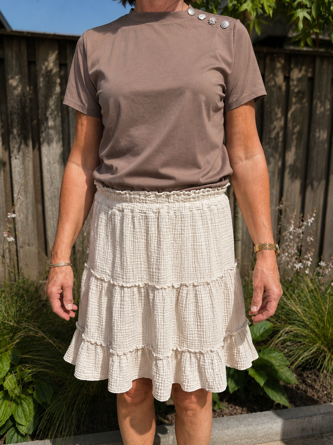 Rok | mousseline beige