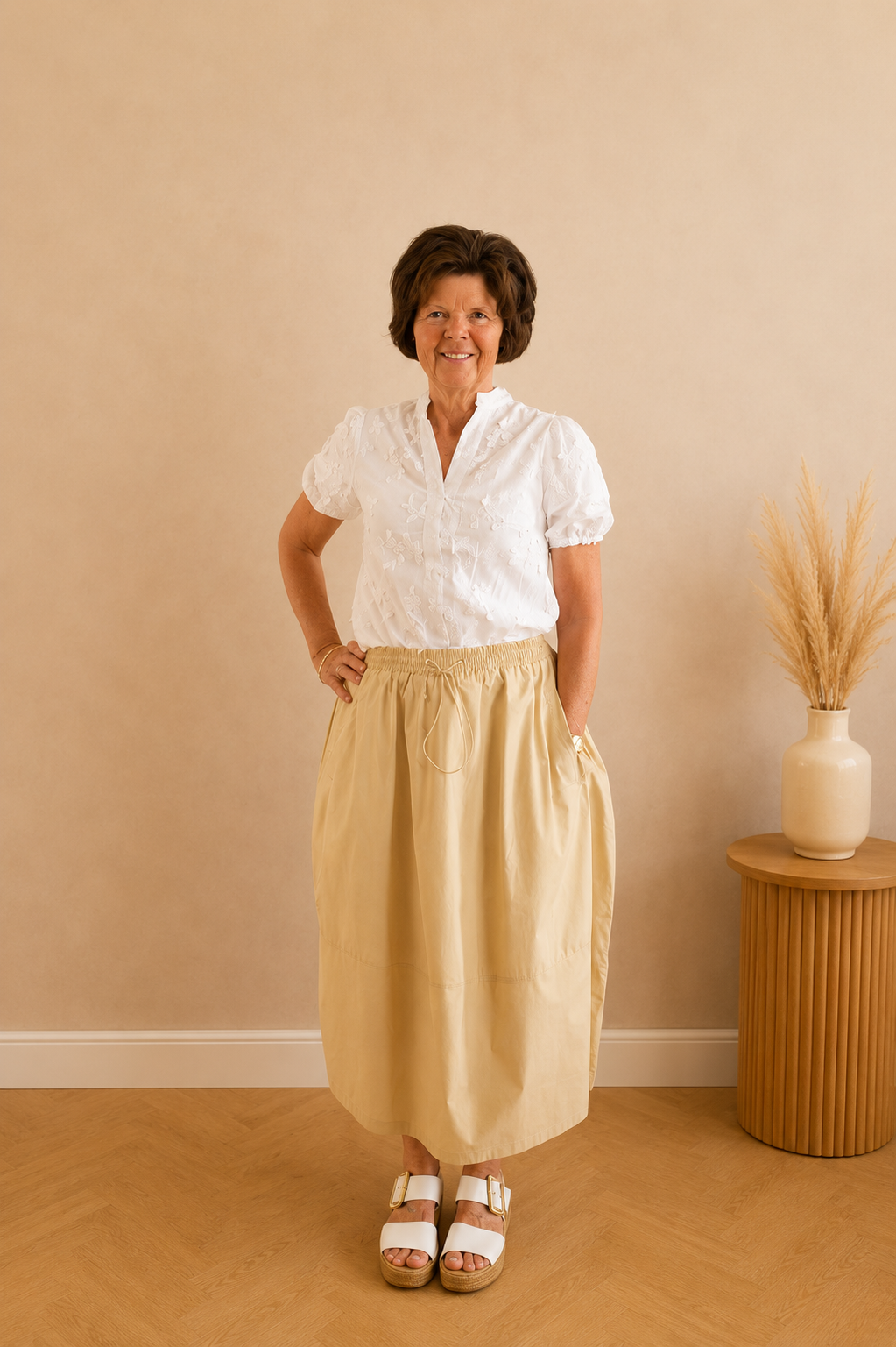 Rok | Beige katoen
