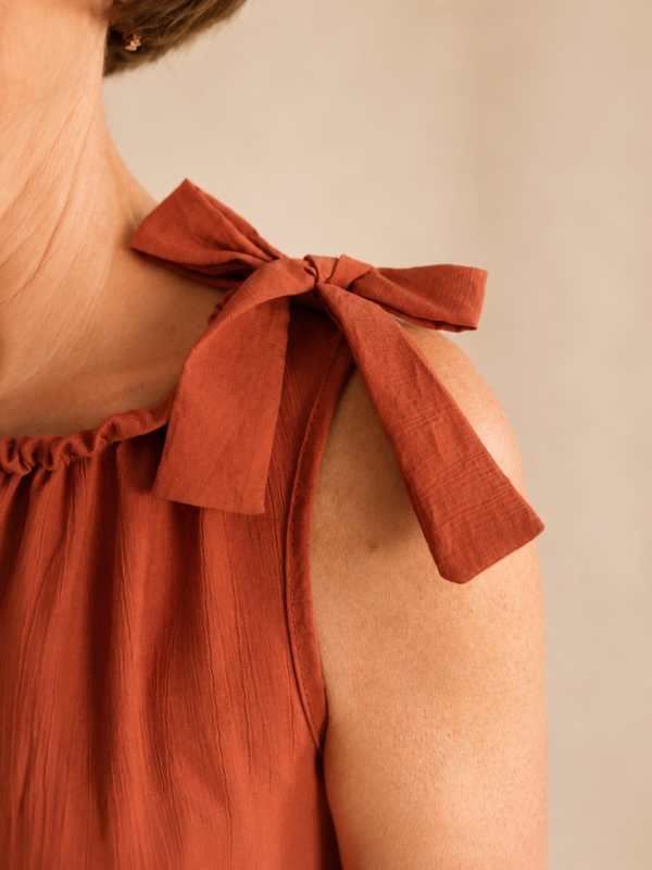 Jurk | Strik terracotta