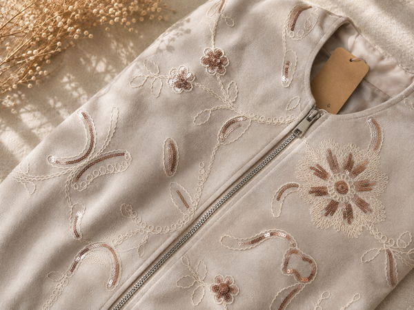 Jasje | bloemen beige