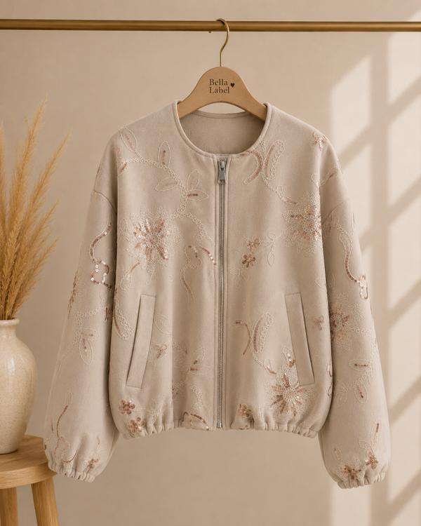 Jasje | bloemen beige