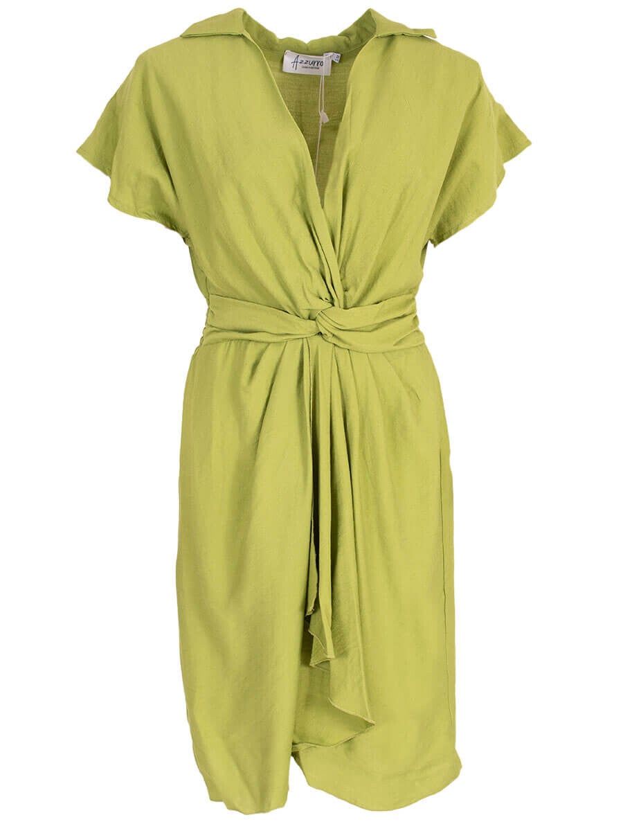 Jurk met knoopdetail lime