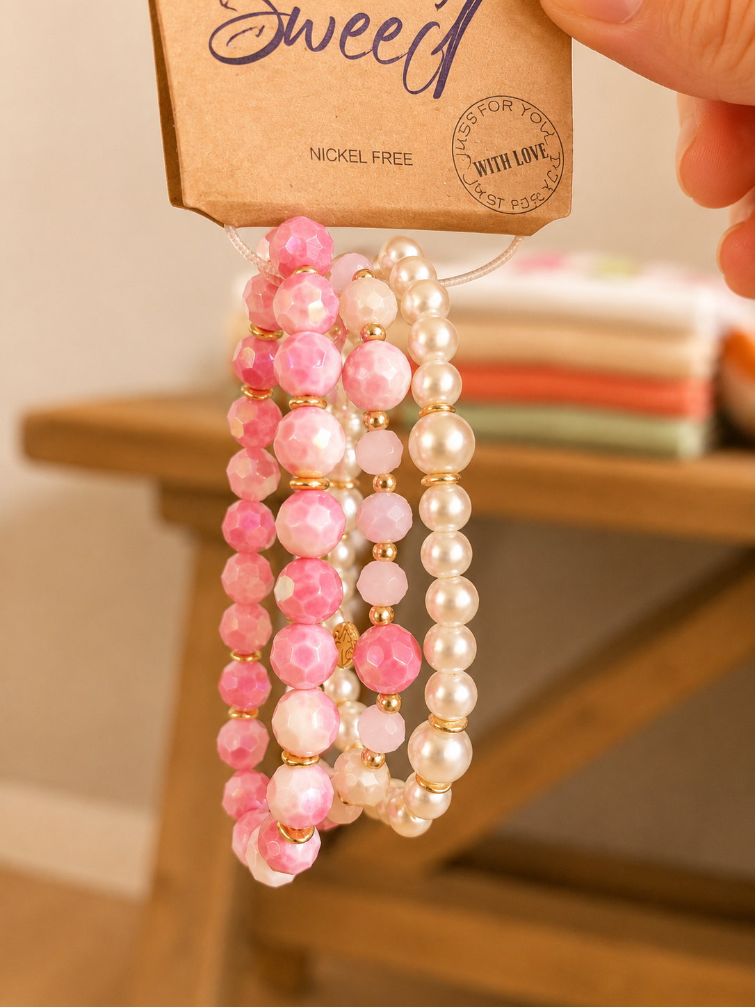 Armband | set van 3 roze