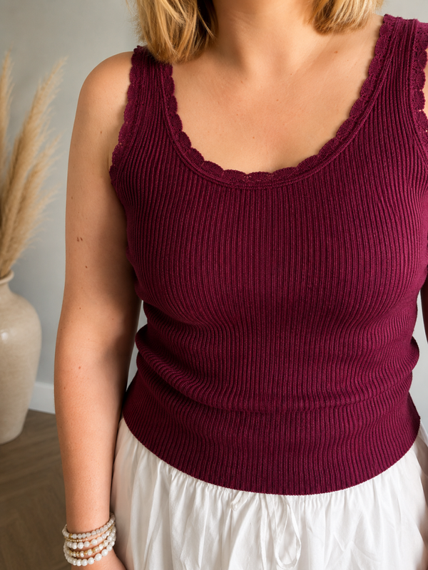 Top | bordeux lurex