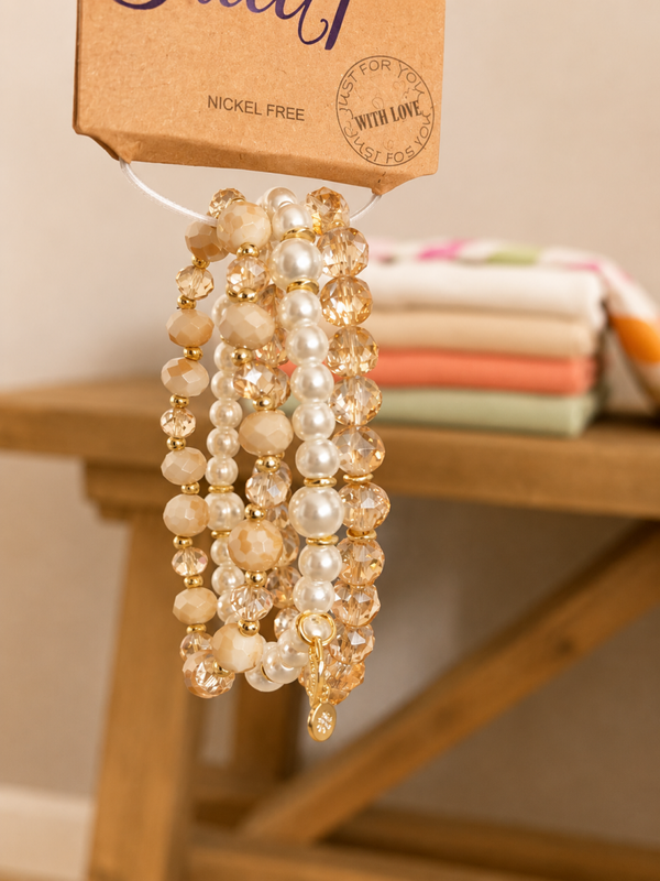 Armband | set van 3 beige