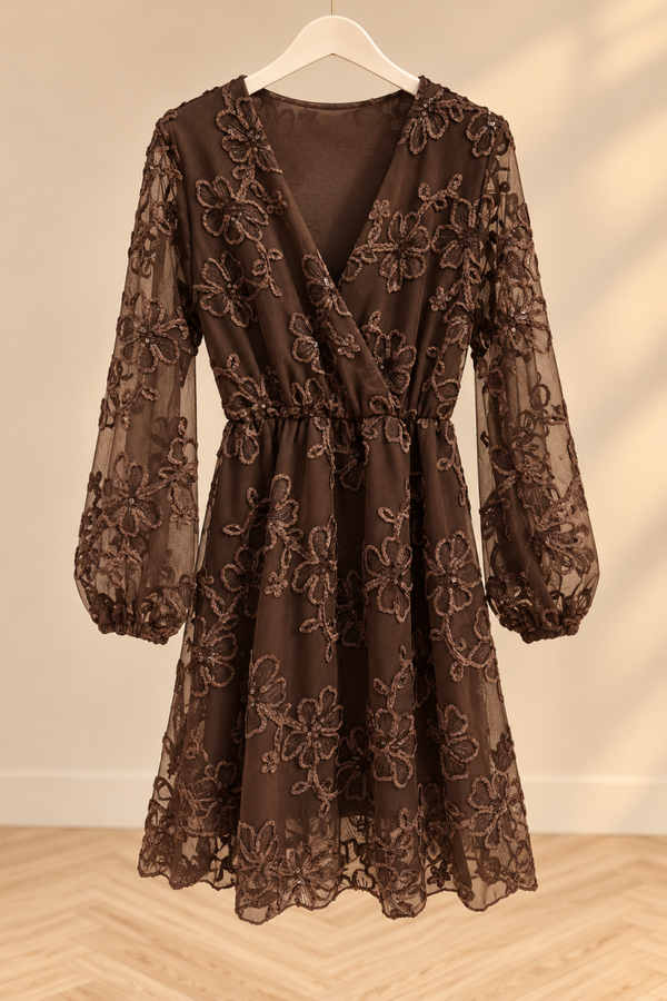 Jurk | Fleur brown