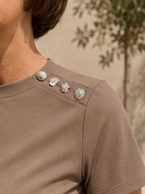 Shirt travel | knoop details choco