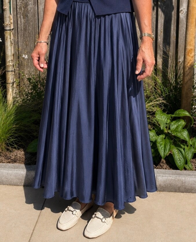 Rok | satijn blauw