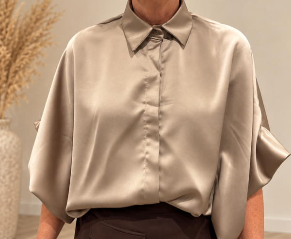 Blouse | satijn beige