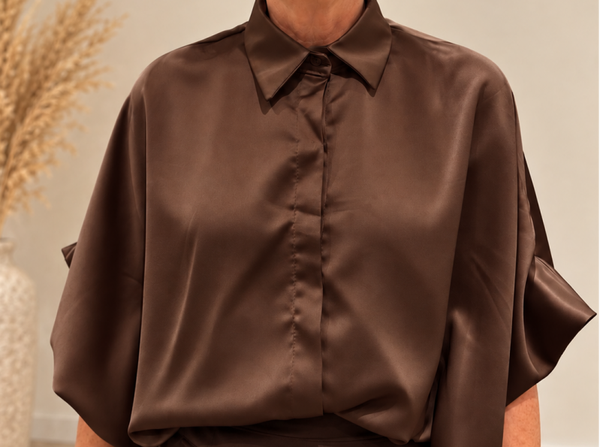 Blouse | satijn brown