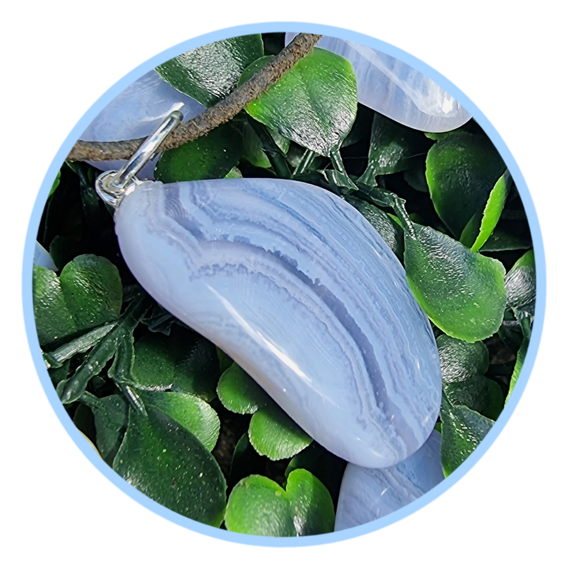Calcédoine Bleue Pendentif