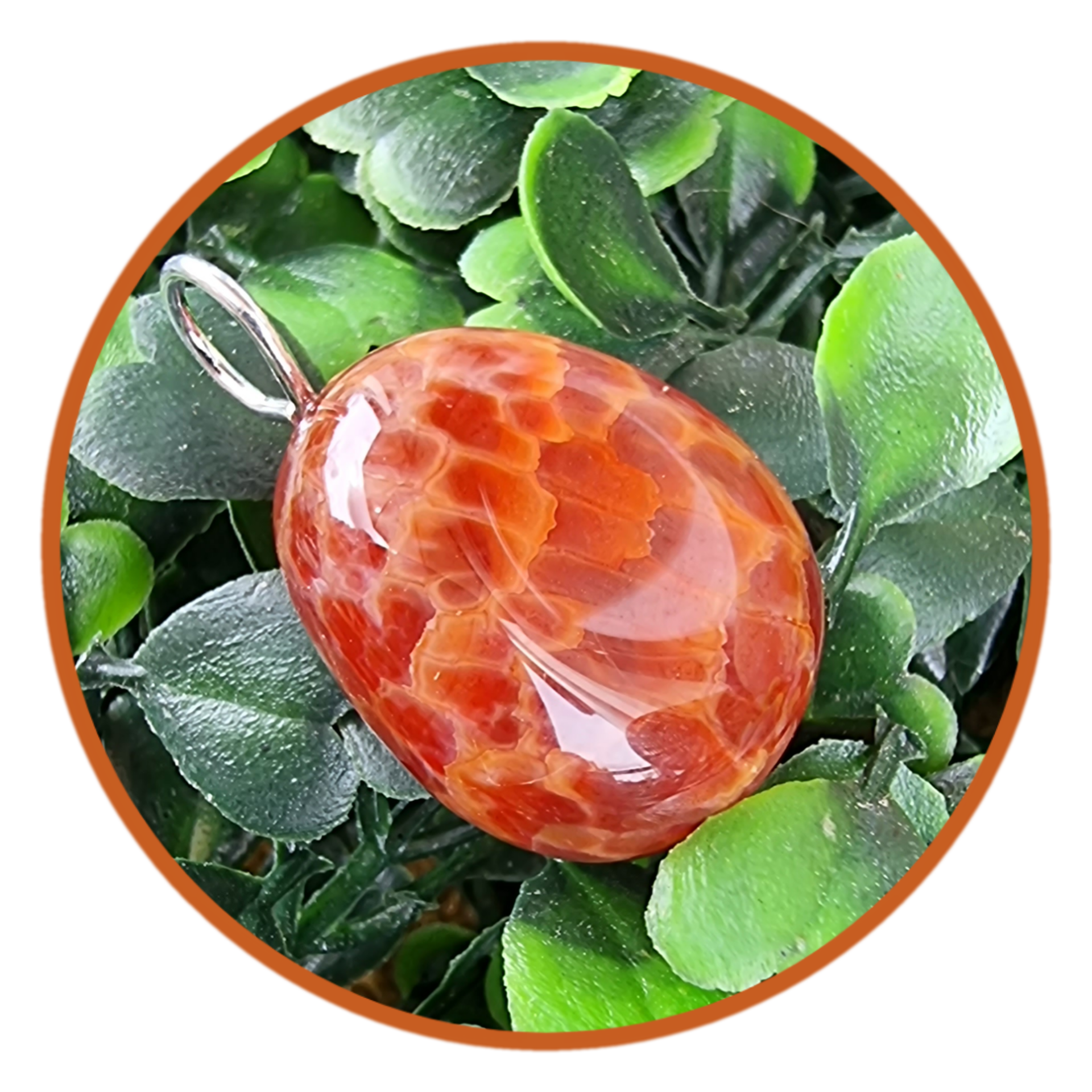 Cornaline Crack Pendentif