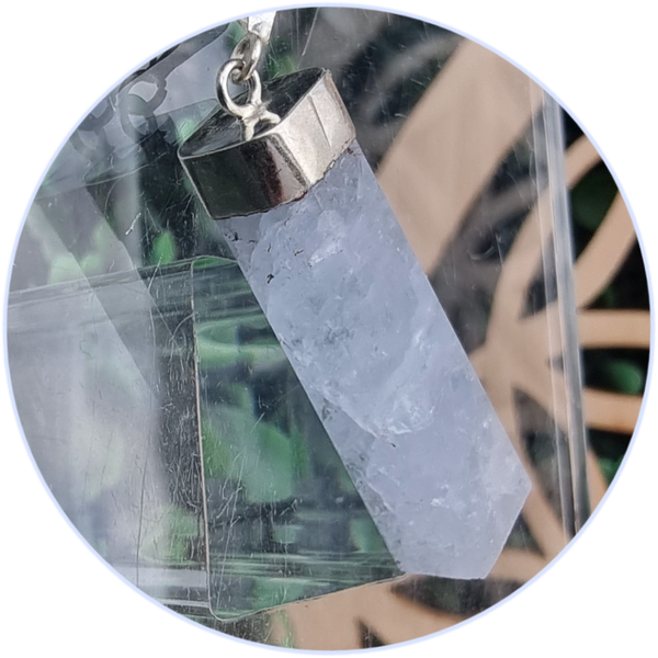 Aigue Marine Pendentif Argent massif A+
