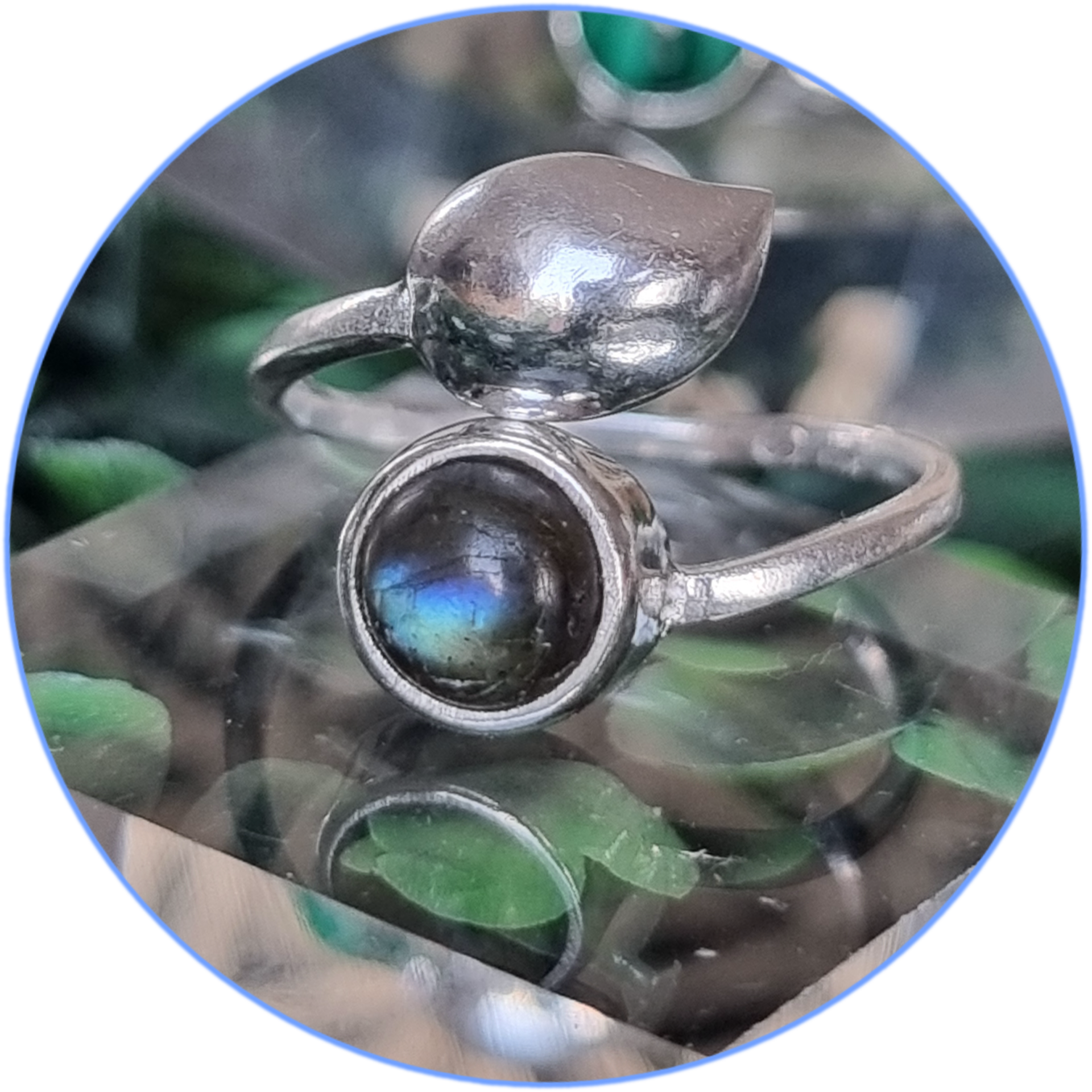 Labradorite Bague Argent massif