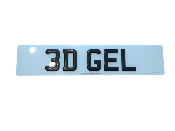 3D Gel Road Road Legal Number Plate