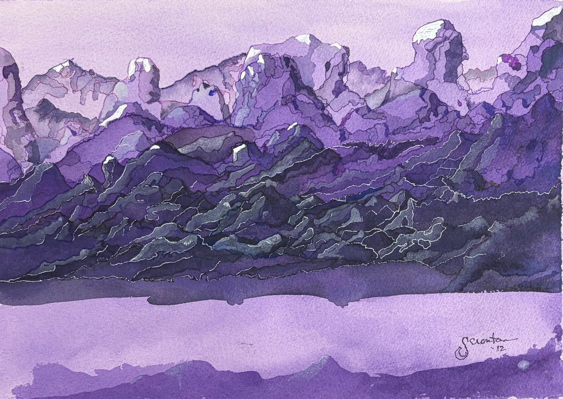 Mountains  at dusk