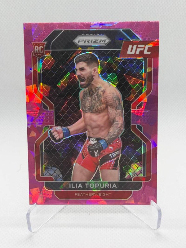 2022 Panini Prizm UFC ILIA TOPURIA RC Rookie #115 Pink Cracked ICE Prizm - SSP
