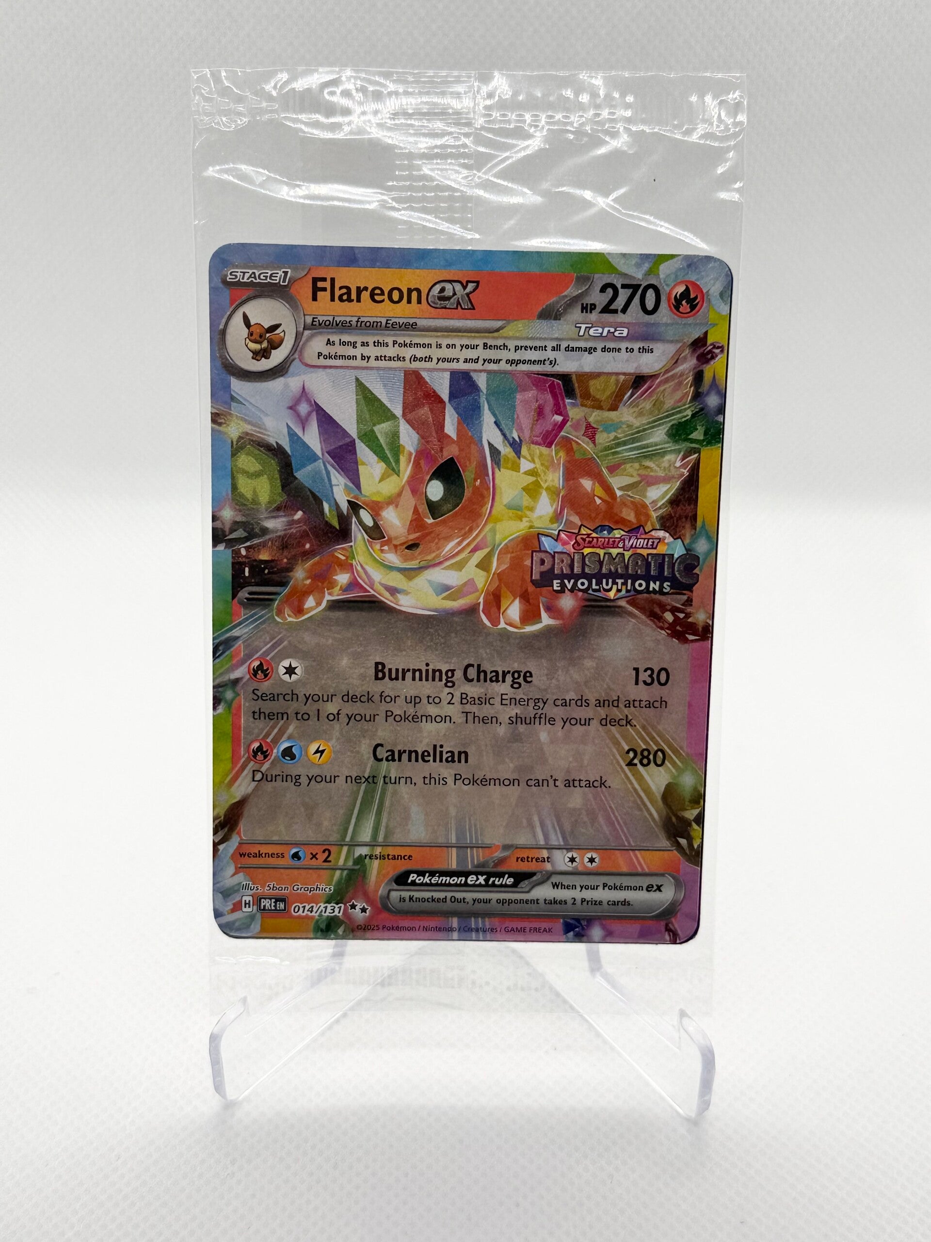 Sealed Flareon Ex - 014/131 - Stamped Promo Surprise Box Prismatic Evolution