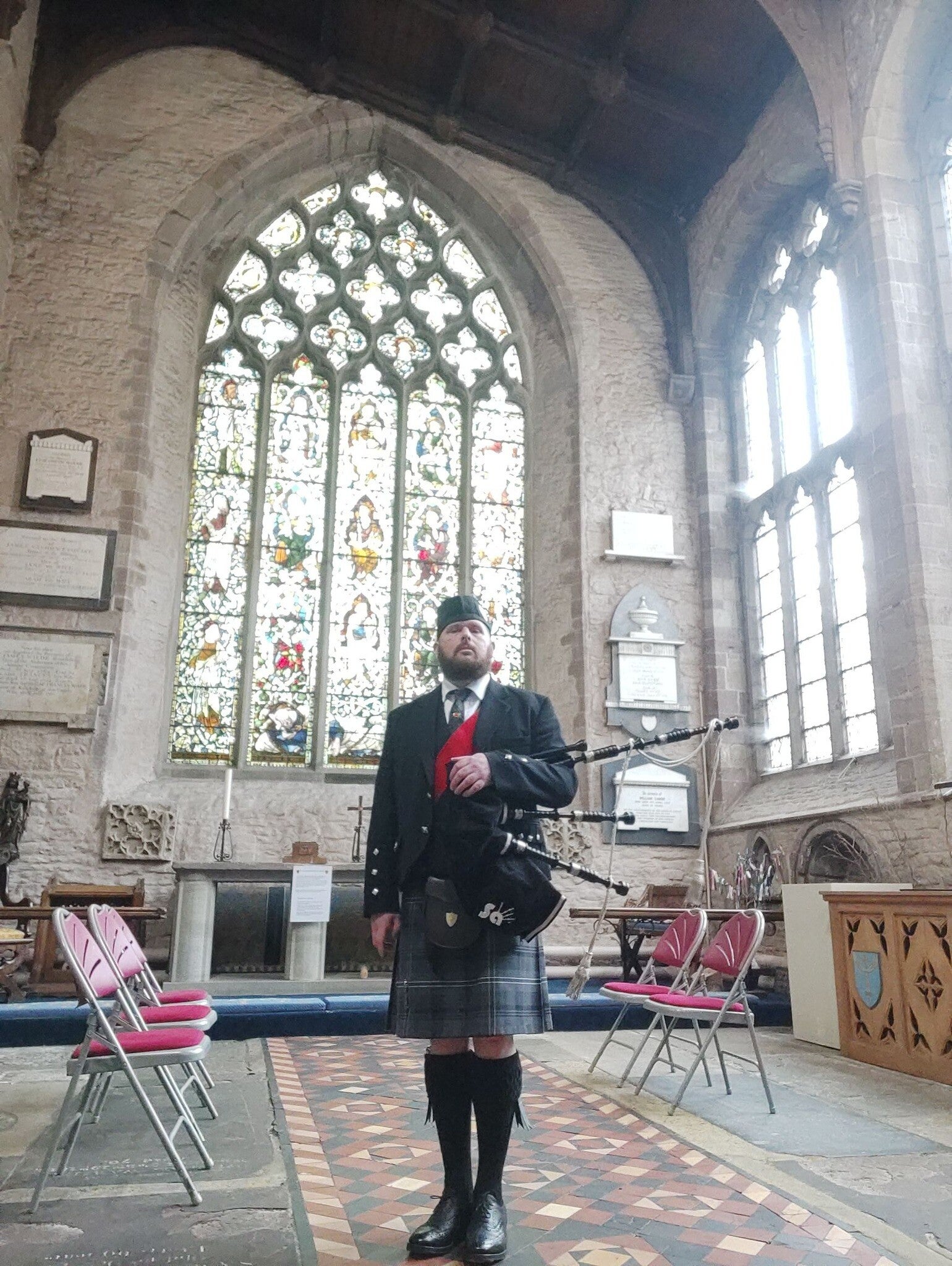 Funeral Piper in Ludlow