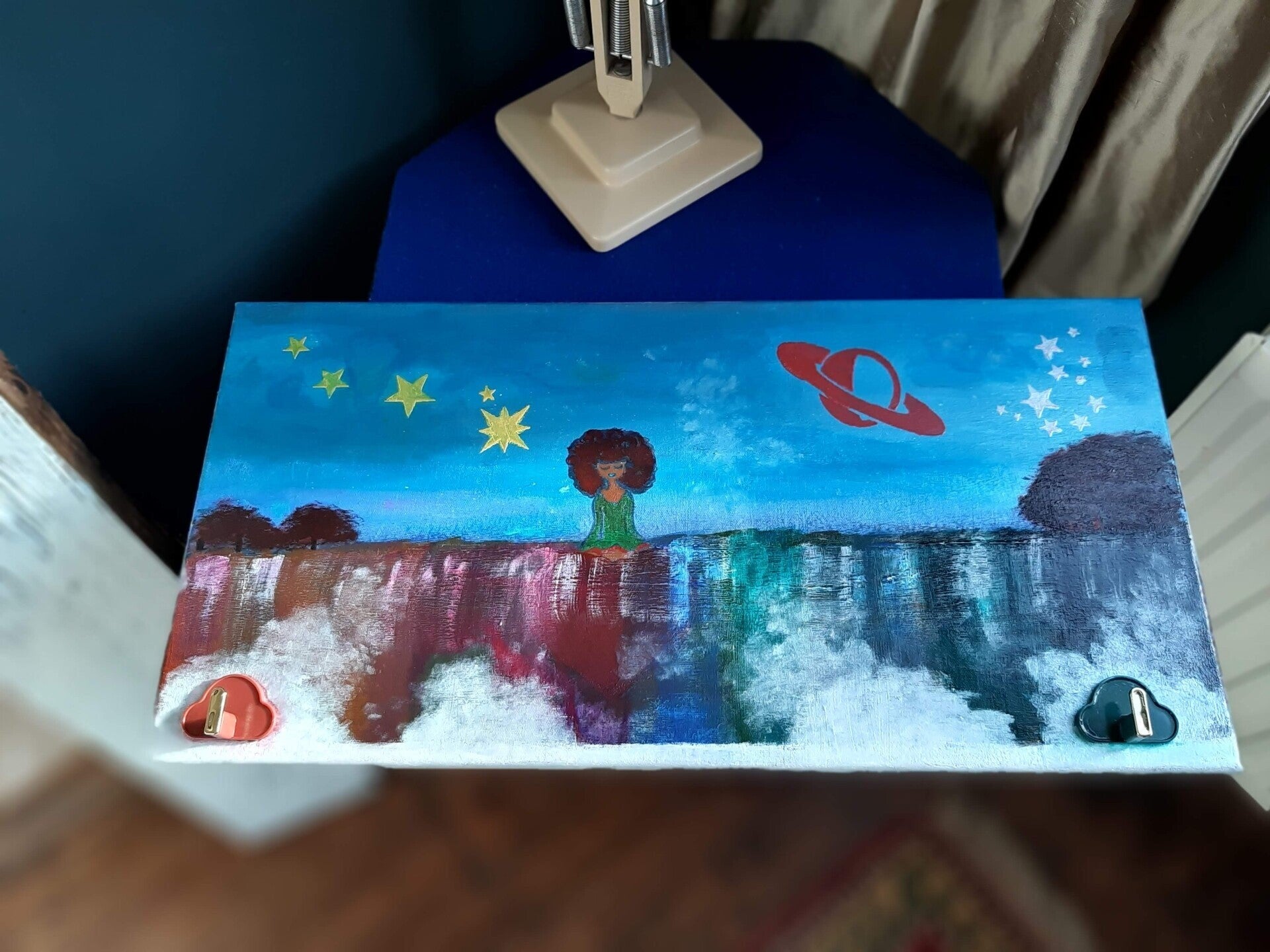 "One with the Universe", acrylic on canvas, 50x70cm, by Dominican artist Y.L.R., Leixlip Ireland