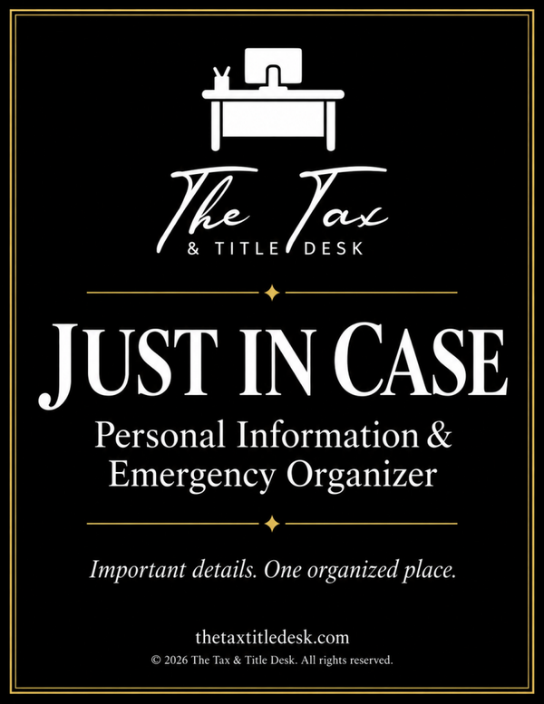 Just in Case — Personal Information & Emergency Organizer