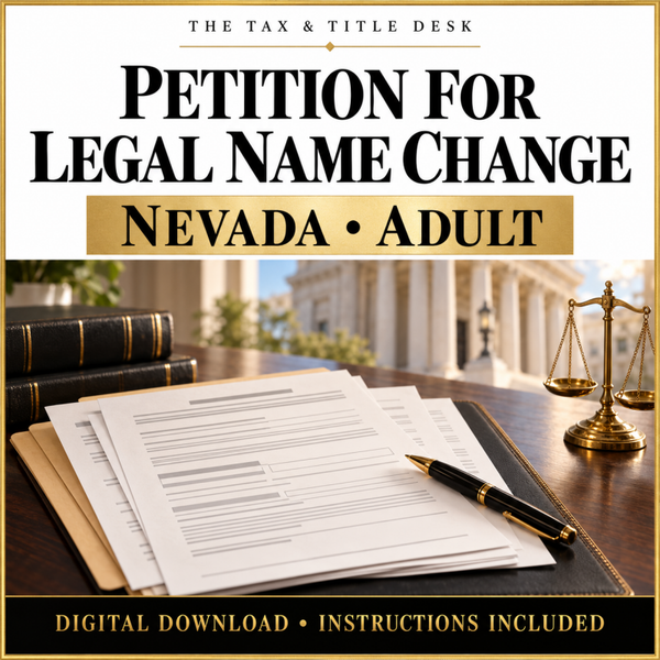 Nevada Adult Legal Name Change Kit