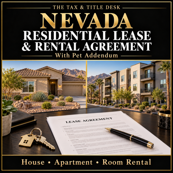 Nevada Residential Lease & Rental Agreement with Pet Addendum
